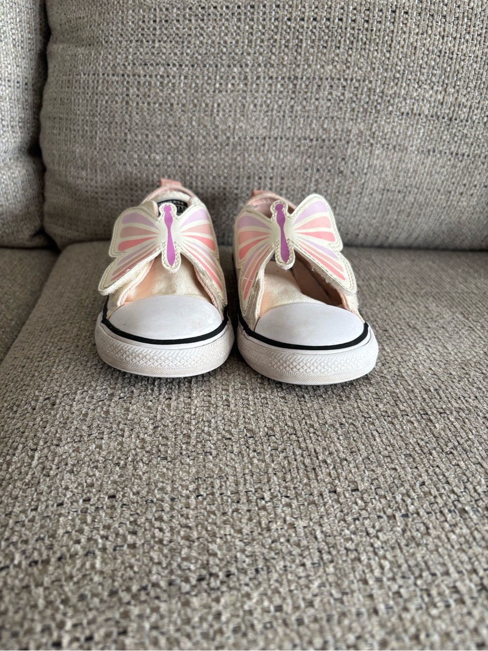 Kids Butterfly Slip-On Converse - Pink and White
